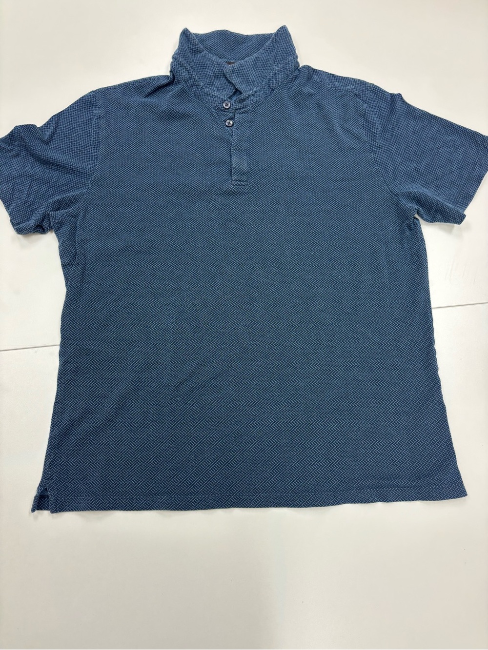 Robert Barakett Indigo Textured Short-Sleeve Polo